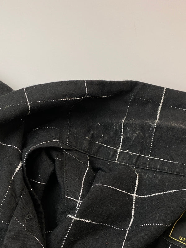 【中古品】【メンズ】 STUDIO D'ARTISAN ステュディオ・ダ・ルチザン 京黒紋付染絣半袖シャツ 5720 きょうくろもんつきぞめ かすり メンズ トップス 145-260521-em-26-min サイズ：42 カラー：ブラック 万代Net店