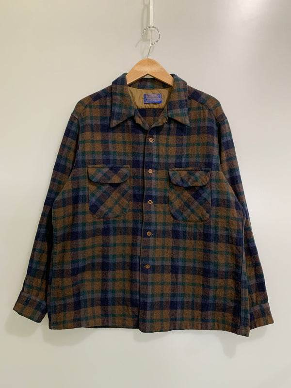 【中古品】【メンズ】 PENDLETON ペンドルトン 70S WOOL LS SHIRT ウール 長袖 シャツ 70年代 ヴィンテージ メンズ トップス 146-260518-em-24-min サイズ：XL カラー：ブラウン系 万代Net店