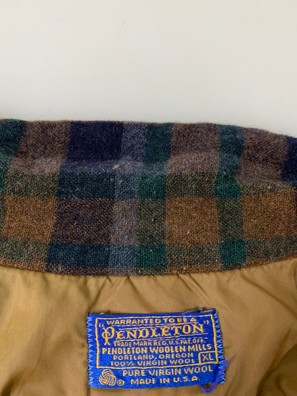 【中古品】【メンズ】 PENDLETON ペンドルトン 70S WOOL LS SHIRT ウール 長袖 シャツ 70年代 ヴィンテージ メンズ トップス 146-260518-em-24-min サイズ：XL カラー：ブラウン系 万代Net店