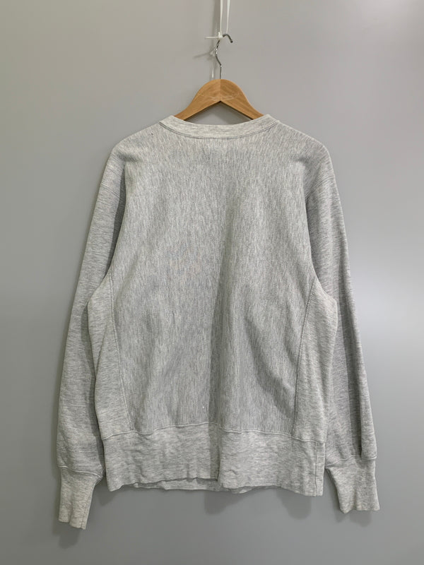 【中古品】【メンズ】 CHAMPION チャンピオン REVERSE WEAVE 90S USA製 ”GREEN BAY PACKERS” LS SWEAT SHIRT リバースウィーブ 90年代 アメリカ製 長袖 スウェット シャツ プリント トレーナー 146-260518-em-23-min サイズ：L カラー：ライトグレー 万代Net店