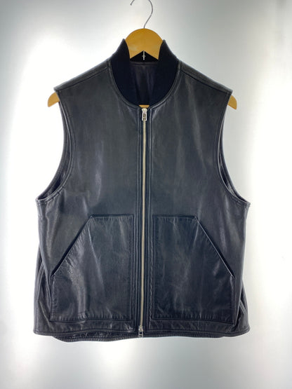 【中古品】【メンズ】 URU ウル ZIP-UP COW LEATHER VEST 21SCL01GD ジップアップ カウレザー ベスト トップス 140-260527-yn-24-min サイズ：F カラー：ブラック 万代Net店