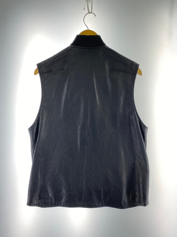 【中古品】【メンズ】 URU ウル ZIP-UP COW LEATHER VEST 21SCL01GD ジップアップ カウレザー ベスト トップス 140-260527-yn-24-min サイズ：F カラー：ブラック 万代Net店