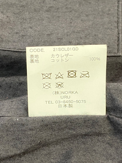 【中古品】【メンズ】 URU ウル ZIP-UP COW LEATHER VEST 21SCL01GD ジップアップ カウレザー ベスト トップス 140-260527-yn-24-min サイズ：F カラー：ブラック 万代Net店