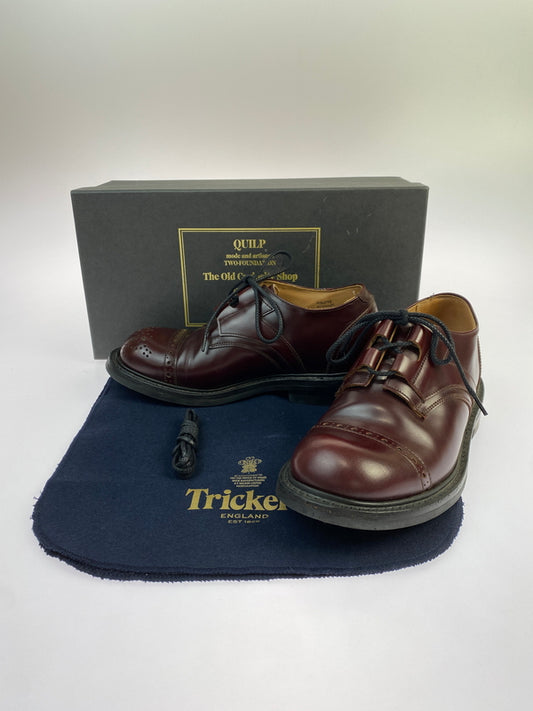 【中古品】【メンズ】 QUILP by TRICKER'S クイルプ バイ トリッカーズ PUNCHED CAP GHILLIE SHOES M7704 パンチドキャップ ギリーシューズ 革靴 ビジネスシューズ 164-260523-kk-11-min サイズ：6 1/2 カラー：バーガンディー 万代Net店
