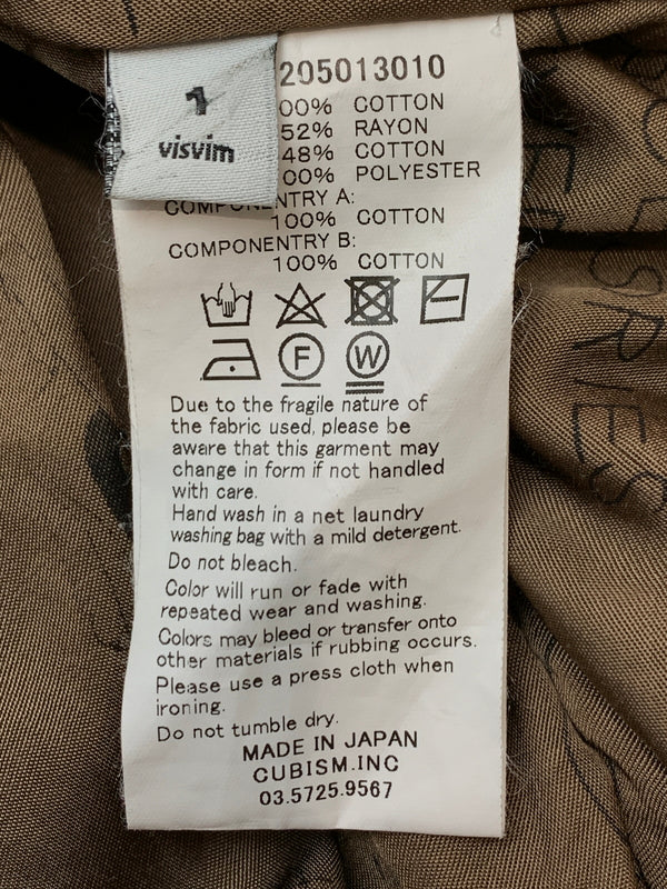 【中古品】【メンズ】 VISVIM ビズビム 17AW NAPIER DRIVING COAT 0117205013010 17年秋冬モデル ネピア ドライビング コート アウター 142-260526-jt-20-min サイズ：1 カラー：ベージュ 万代Net店