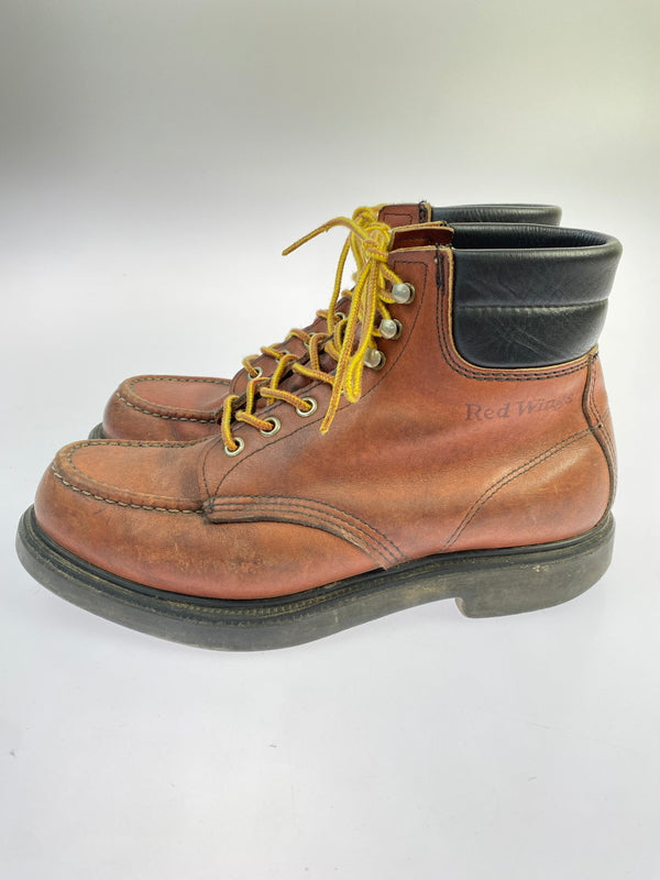【現状渡し品】【メンズ/レディース】 RED WING レッドウィング 刺繍羽タグ SUPER SOLE MOC TOE WORK BOOTS 靴 シューズ ブーツ 164-260531-AS-78-min サイズ：7 1/2 カラー：ブラウン 万代Net店