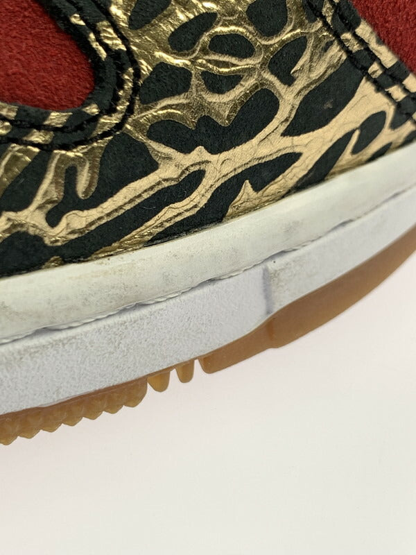 【中古品】【メンズ】 NIKE ID DUNK LOW 628307-991 ナイキ ダンク ロー スニーカー 靴 2013年製 ID 160-260516-jt-01-min サイズ：US 10 28.0cm カラー：レッド/ゴールド 万代Net店