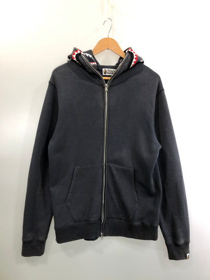 【現状渡し品】【メンズ】 A BATHING APE ア ベイシング エイプ LETTER PATCH ZIP UP HOODIE 001ZPH801011M レター パッチ ジップアップ フーディ メンズ パーカー 142-260520-KS-14-min サイズ：XL カラー：グレー 万代Net店