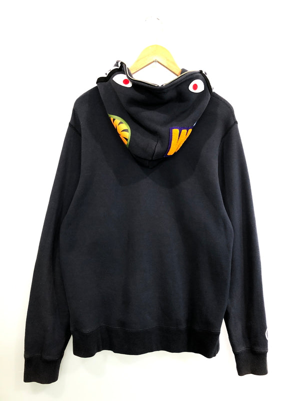 【現状渡し品】【メンズ】 A BATHING APE ア ベイシング エイプ LETTER PATCH ZIP UP HOODIE 001ZPH801011M レター パッチ ジップアップ フーディ メンズ パーカー 142-260520-KS-14-min サイズ：XL カラー：グレー 万代Net店
