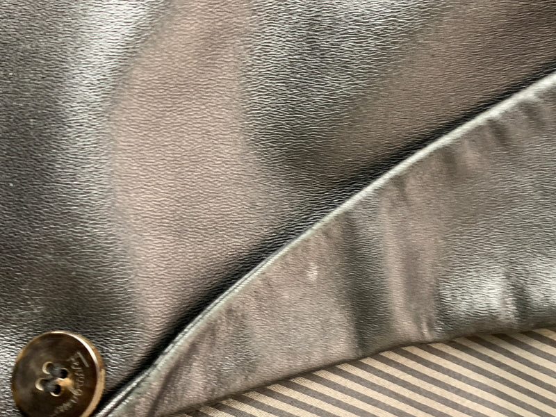 【現状渡し品】【メンズ】 SALVATORE FERRAGAMO サルヴァトーレフェラガモ イタリア製 REAL LEATHER COAT リアル レザー コート アウター 141-260526-jt-21-min サイズ：60 カラー：ブラック 万代Net店