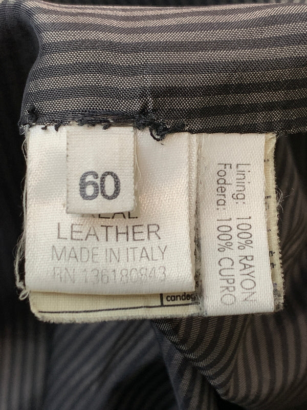 【現状渡し品】【メンズ】 SALVATORE FERRAGAMO サルヴァトーレフェラガモ イタリア製 REAL LEATHER COAT リアル レザー コート アウター 141-260526-jt-21-min サイズ：60 カラー：ブラック 万代Net店