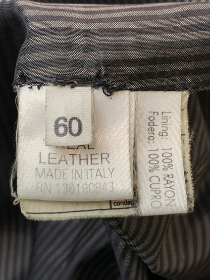 【現状渡し品】【メンズ】 SALVATORE FERRAGAMO サルヴァトーレフェラガモ イタリア製 REAL LEATHER COAT リアル レザー コート アウター 141-260526-jt-21-min サイズ：60 カラー：ブラック 万代Net店