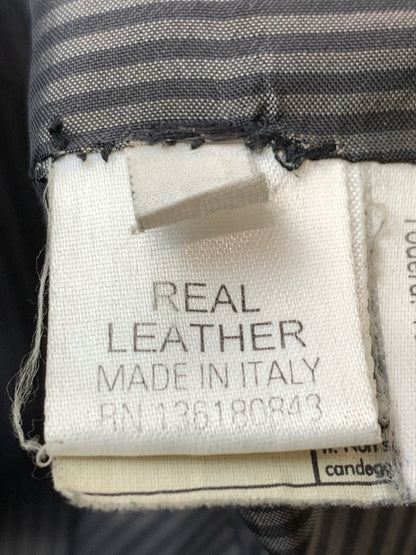 【現状渡し品】【メンズ】 SALVATORE FERRAGAMO サルヴァトーレフェラガモ イタリア製 REAL LEATHER COAT リアル レザー コート アウター 141-260526-jt-21-min サイズ：60 カラー：ブラック 万代Net店