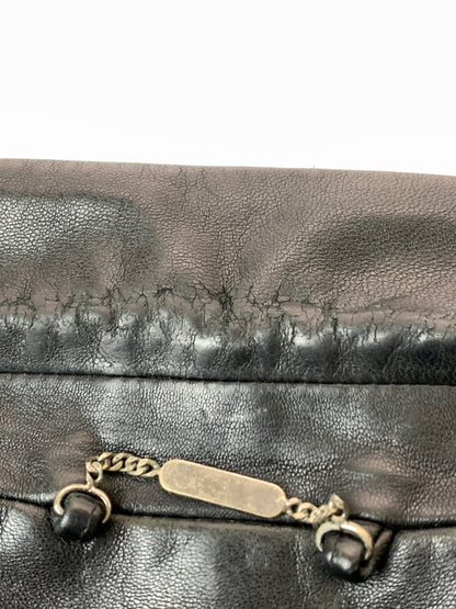 【現状渡し品】【メンズ】 SALVATORE FERRAGAMO サルヴァトーレフェラガモ イタリア製 REAL LEATHER COAT リアル レザー コート アウター 141-260526-jt-21-min サイズ：60 カラー：ブラック 万代Net店