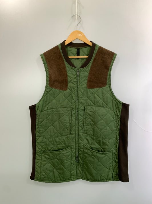 【現状渡し品】【メンズ】 BARBOUR バブアー ガンパッチ キルティングベスト アウター 144-260520-AS-41-min サイズ：L カラー：グリーン 万代Net店