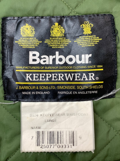 【現状渡し品】【メンズ】 BARBOUR バブアー ガンパッチ キルティングベスト アウター 144-260520-AS-41-min サイズ：L カラー：グリーン 万代Net店