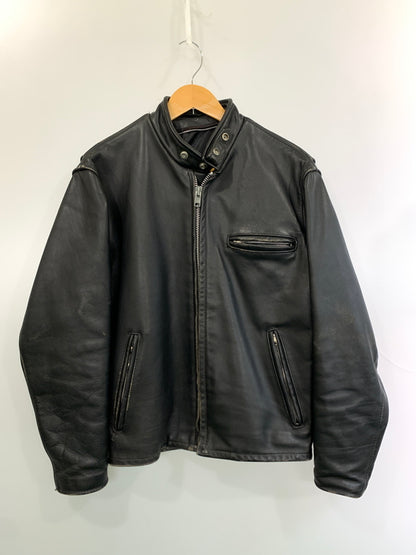 【中古品】【メンズ】 SCHOTT ショット SINGLE RIDERS JACKET シングルライダースジャケット アウター 145-260529-yn-10-min サイズ：40 カラー：ブラック 万代Net店