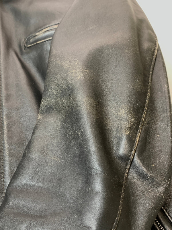 【中古品】【メンズ】 SCHOTT ショット SINGLE RIDERS JACKET シングルライダースジャケット アウター 145-260529-yn-10-min サイズ：40 カラー：ブラック 万代Net店