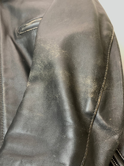 【中古品】【メンズ】 SCHOTT ショット SINGLE RIDERS JACKET シングルライダースジャケット アウター 145-260529-yn-10-min サイズ：40 カラー：ブラック 万代Net店
