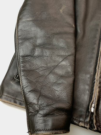【中古品】【メンズ】 SCHOTT ショット SINGLE RIDERS JACKET シングルライダースジャケット アウター 145-260529-yn-10-min サイズ：40 カラー：ブラック 万代Net店