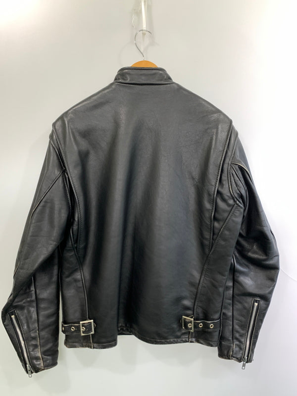 【中古品】【メンズ】 SCHOTT ショット SINGLE RIDERS JACKET シングルライダースジャケット アウター 145-260529-yn-10-min サイズ：40 カラー：ブラック 万代Net店