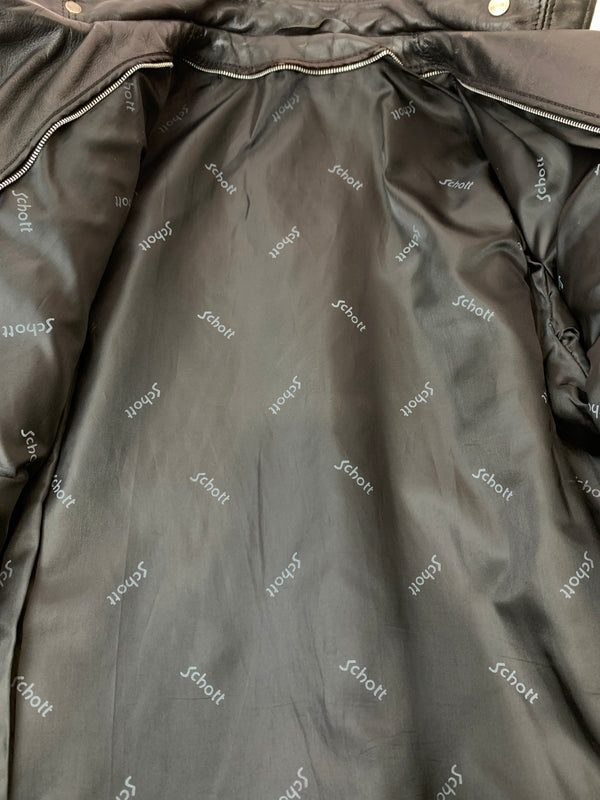 【中古品】【メンズ】 SCHOTT ショット SINGLE RIDERS JACKET シングルライダースジャケット アウター 145-260529-yn-10-min サイズ：40 カラー：ブラック 万代Net店