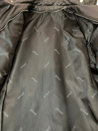 【中古品】【メンズ】 SCHOTT ショット SINGLE RIDERS JACKET シングルライダースジャケット アウター 145-260529-yn-10-min サイズ：40 カラー：ブラック 万代Net店
