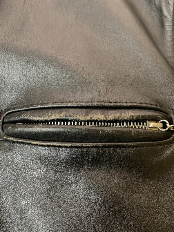 【中古品】【メンズ】 SCHOTT ショット SINGLE RIDERS JACKET シングルライダースジャケット アウター 145-260529-yn-10-min サイズ：40 カラー：ブラック 万代Net店