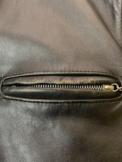 【中古品】【メンズ】 SCHOTT ショット SINGLE RIDERS JACKET シングルライダースジャケット アウター 145-260529-yn-10-min サイズ：40 カラー：ブラック 万代Net店