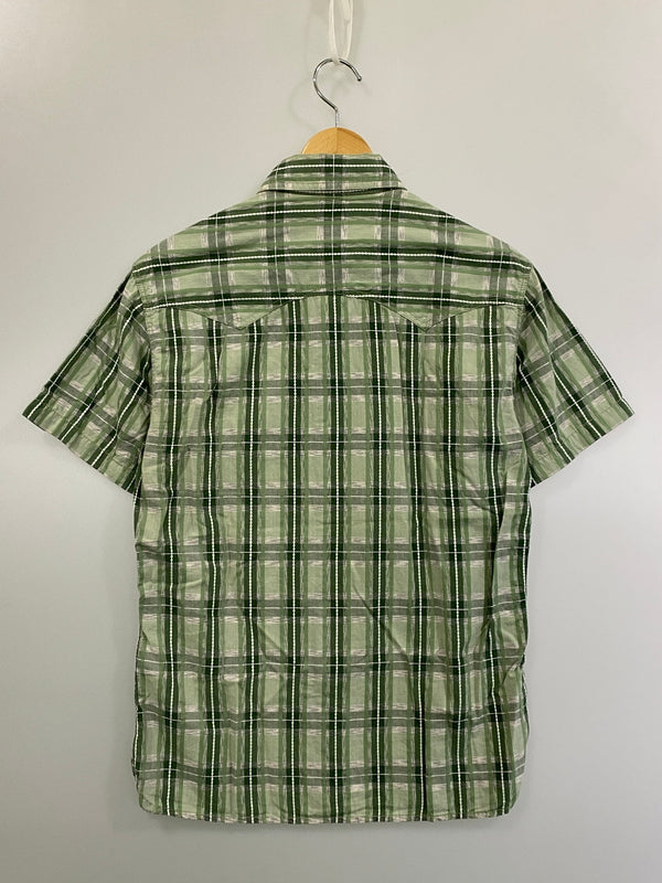 【中古品】【メンズ】 GLORY PARK フラットヘッド グローリーパーク WESTERN S S SHIRT ウェスタン 半袖シャツ トップス 145-260626-jt-10-min サイズ：38 カラー：グリーン系 万代Net店