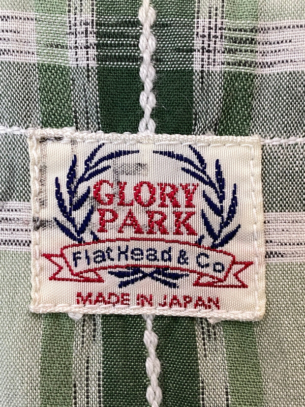 【中古品】【メンズ】 GLORY PARK フラットヘッド グローリーパーク WESTERN S S SHIRT ウェスタン 半袖シャツ トップス 145-260626-jt-10-min サイズ：38 カラー：グリーン系 万代Net店