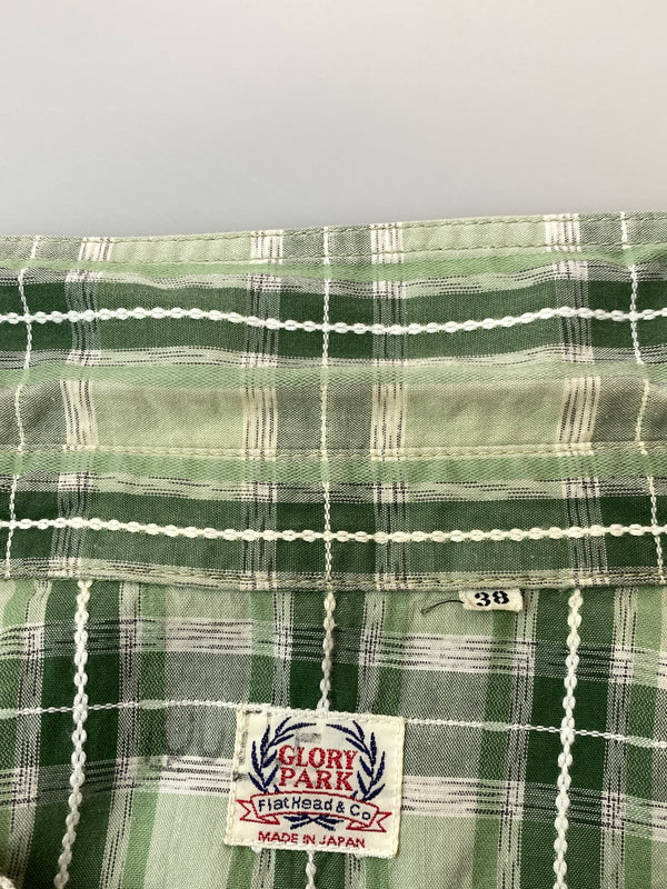 【中古品】【メンズ】 GLORY PARK フラットヘッド グローリーパーク WESTERN S S SHIRT ウェスタン 半袖シャツ トップス 145-260626-jt-10-min サイズ：38 カラー：グリーン系 万代Net店