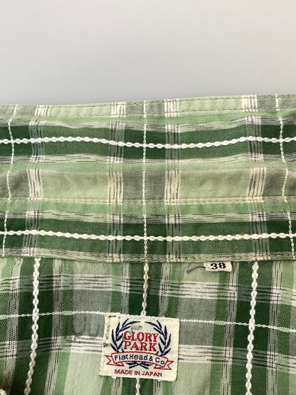 【中古品】【メンズ】 GLORY PARK フラットヘッド グローリーパーク WESTERN S S SHIRT ウェスタン 半袖シャツ トップス 145-260626-jt-10-min サイズ：38 カラー：グリーン系 万代Net店