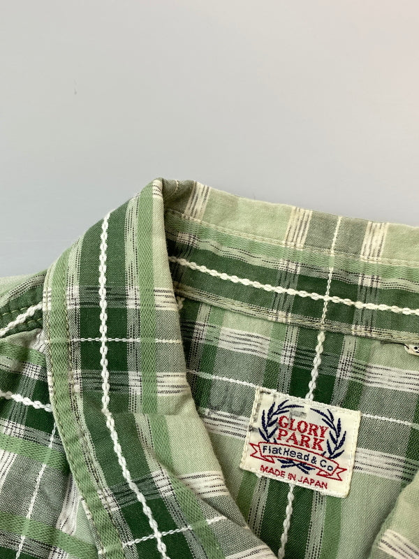 【中古品】【メンズ】 GLORY PARK フラットヘッド グローリーパーク WESTERN S S SHIRT ウェスタン 半袖シャツ トップス 145-260626-jt-10-min サイズ：38 カラー：グリーン系 万代Net店