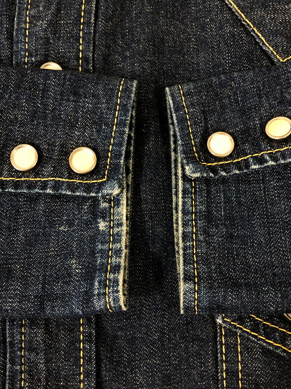 【中古品】【メンズ】 THE FLAD HEAD フラットヘッド 7001 WESTERN DENIM SHIRT ウエスタン デニムシャツ ロングスリーブ 145-260520-AS-32-min サイズ：38 カラー：インディゴ 万代Net店