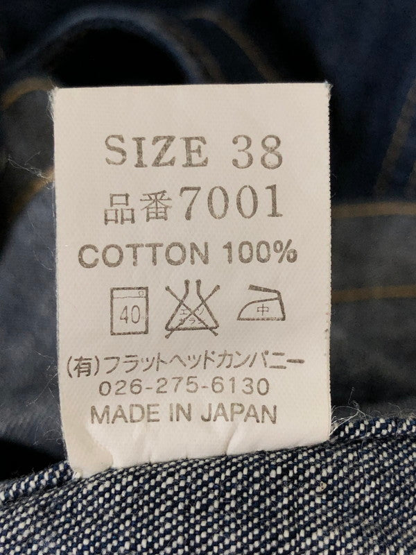 【中古品】【メンズ】 THE FLAD HEAD フラットヘッド 7001 WESTERN DENIM SHIRT ウエスタン デニムシャツ ロングスリーブ 145-260520-AS-32-min サイズ：38 カラー：インディゴ 万代Net店