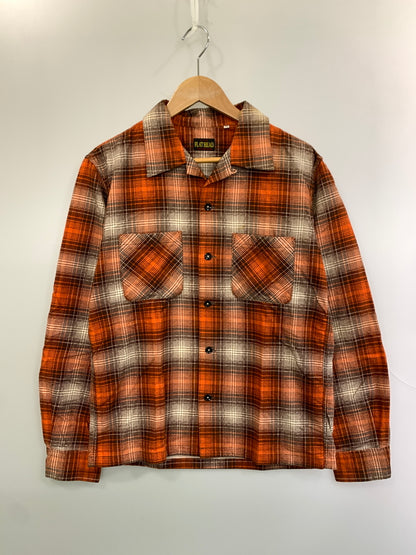 【中古品】【メンズ】 THE FLAD HEAD フラッドヘッド OPEN COLLAR FLANNEL SHIRT フランネルシャツ ロングスリーブ 145-260520-AS-53-min サイズ：40 カラー：オレンジ 万代Net店