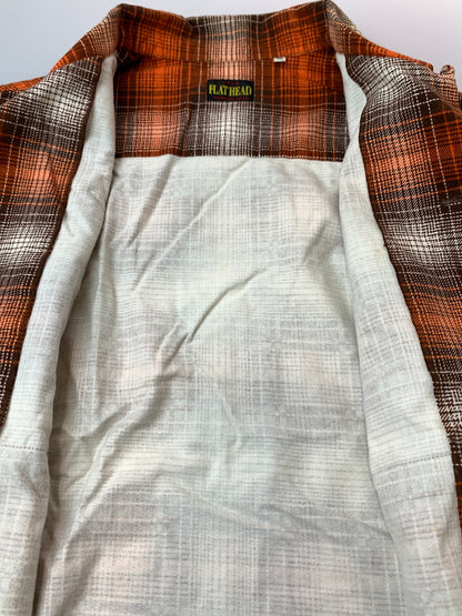 【中古品】【メンズ】 THE FLAD HEAD フラッドヘッド OPEN COLLAR FLANNEL SHIRT フランネルシャツ ロングスリーブ 145-260520-AS-53-min サイズ：40 カラー：オレンジ 万代Net店