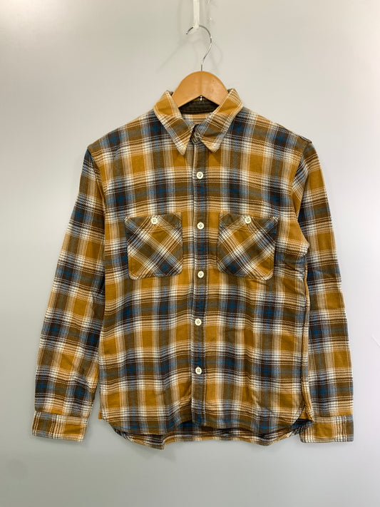【中古品】【メンズ】 THE FLAD HEAD フラッドヘッド HEAVY FLANNEL SHIRT フランネルシャツ ロングスリーブ 145-260520-AS-52-min サイズ：38 カラー：イエロー/ブルー 万代Net店