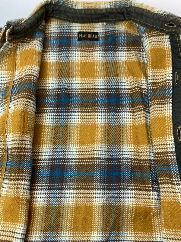 【中古品】【メンズ】 THE FLAD HEAD フラッドヘッド HEAVY FLANNEL SHIRT フランネルシャツ ロングスリーブ 145-260520-AS-52-min サイズ：38 カラー：イエロー/ブルー 万代Net店