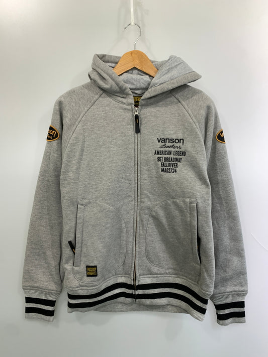 【中古品】【メンズ】 VANSON バンソン VS19402W HOODY JACKET フルジップパーカー 145-260520-AS-46-min サイズ：L カラー：グレー 万代Net店