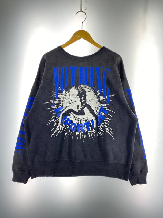 【中古美品】【メンズ】 SAINT MICHAEL セントマイケル 24AW NOTHING IMP KK_CRW SWT SM-YS1-0000-C36 クルーネックスウェット トレーナー トップス 140-260527-yn-22-min サイズ：L カラー：ダークグレー 万代Net店