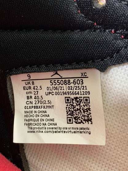 【中古品】【メンズ】 NIKE ナイキ AIR JORDAN 1 HIGH OG LIGHT FUSION RED 555088-603 エアジョーダン1 ハイ OG スニーカー メンズ シューズ 靴 160-260521-em-53-min サイズ：27.0cm カラー：ライトフュージョンレッド 万代Net店