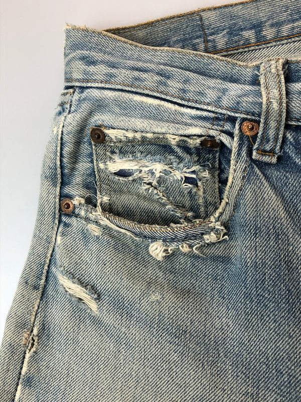 【ジャンク品】【メンズ】 LEVI'S リーバイス 66後期 501 DENIM PANT リーバイス デニムパンツ ジーンズ メンズ ボトムス 157-260520-KS-04-min サイズ：W30 L34 カラー：ライトブルー 万代Net店