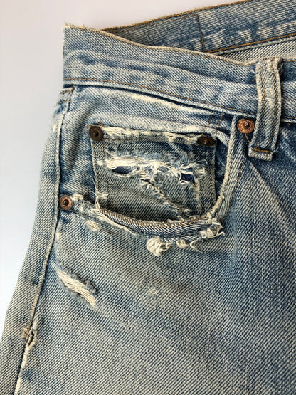 【ジャンク品】【メンズ】 LEVI'S リーバイス 66後期 501 DENIM PANT リーバイス デニムパンツ ジーンズ メンズ ボトムス 157-260520-KS-04-min サイズ：W30 L34 カラー：ライトブルー 万代Net店