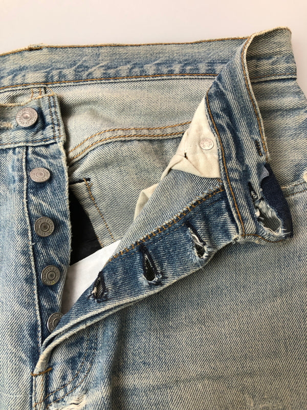【ジャンク品】【メンズ】 LEVI'S リーバイス 66後期 501 DENIM PANT リーバイス デニムパンツ ジーンズ メンズ ボトムス 157-260520-KS-04-min サイズ：W30 L34 カラー：ライトブルー 万代Net店