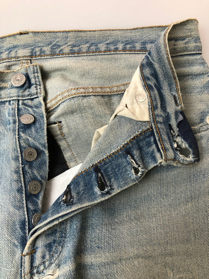 【ジャンク品】【メンズ】 LEVI'S リーバイス 66後期 501 DENIM PANT リーバイス デニムパンツ ジーンズ メンズ ボトムス 157-260520-KS-04-min サイズ：W30 L34 カラー：ライトブルー 万代Net店