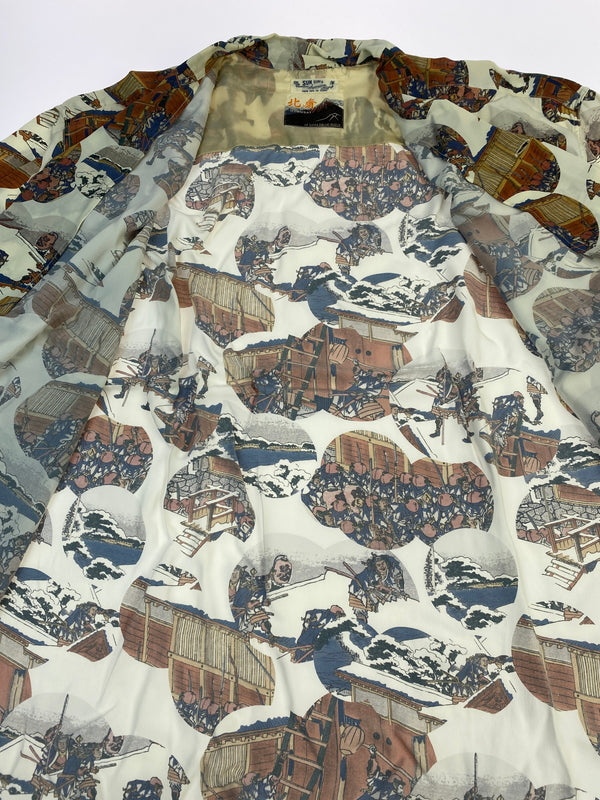 【中古品】【メンズ】 SUNSURF サンサーフ ×葛飾北斎 SS37918 SPECIAL EDITION RAYON S S 忠臣蔵討入 半袖シャツ ショートスリーブ 145-260607-AS-17-min サイズ：XXL カラー：オフホワイト/ブラウン系 万代Net店