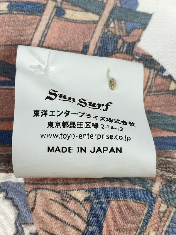 【中古品】【メンズ】 SUNSURF サンサーフ ×葛飾北斎 SS37918 SPECIAL EDITION RAYON S S 忠臣蔵討入 半袖シャツ ショートスリーブ 145-260607-AS-17-min サイズ：XXL カラー：オフホワイト/ブラウン系 万代Net店