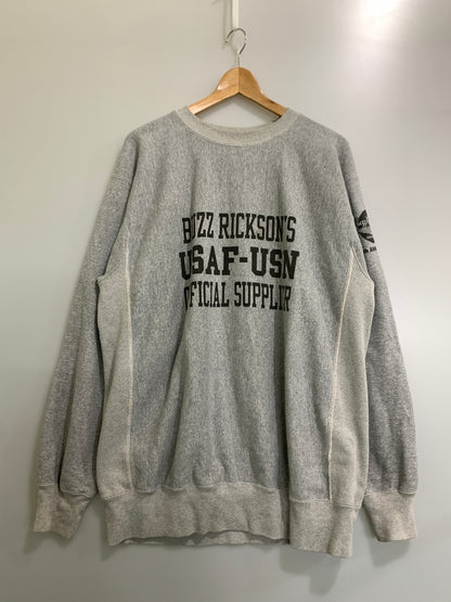 【中古品】【メンズ】 BUZZ RICKSON'S バズリクソンズ 30TH ANNIVERSARY MODEL HORIZONTAL KNITTING HEAVY WEIGHT SWEAT SHIRTS スウェット 145-260520-KS-27-min サイズ：XXL カラー：グレー 万代Net店